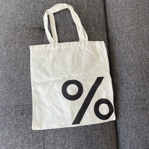 3/22 🧡 White Arabica logo design tote bag NWOT - Picture 1 of 4